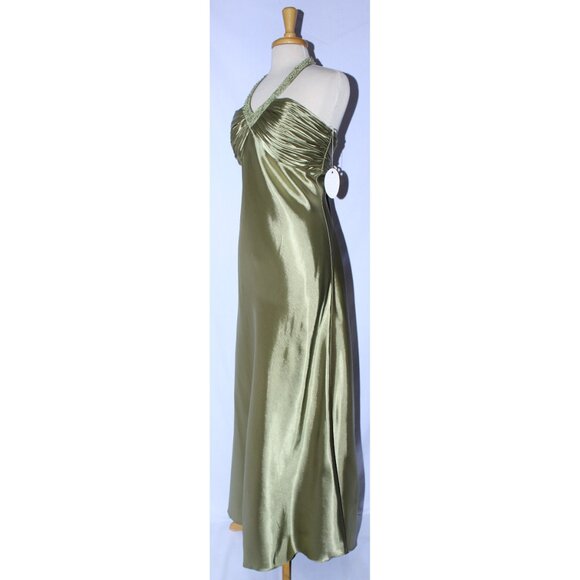 NWOT Poly USA #5578 Satin Formal Evening or Prom Gown-Size 2X-OLIVE GREEN - Picture 3 of 6